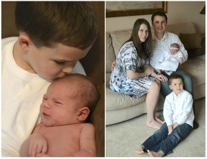 Newborn photos - baby lily - big brother - family