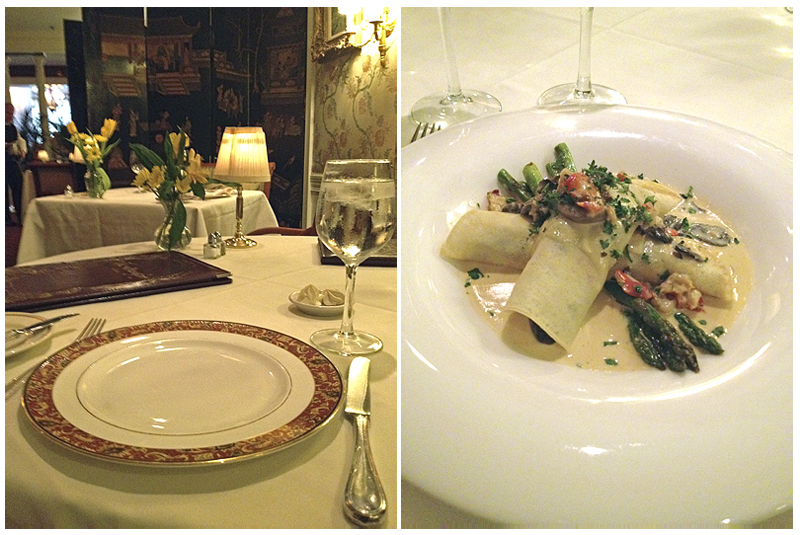 The Orangery - dinner table - lobster crepes