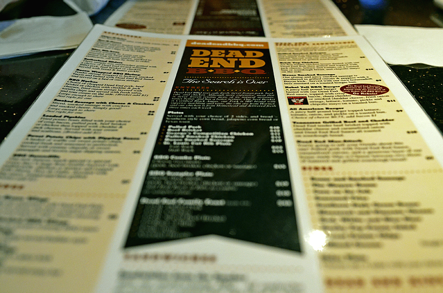 dead end bbq - knoxville - restaurant - menu